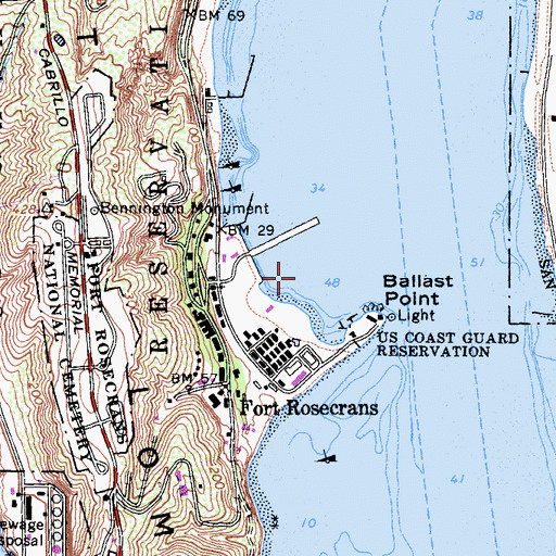Topographic Map of Sierra Pier, CA
