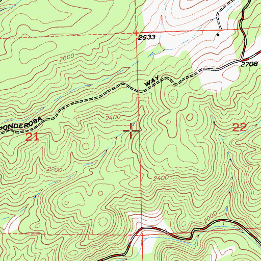 Topographic Map of Amador County, CA