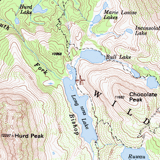 Topographic Map of Bishop Prospect, CA