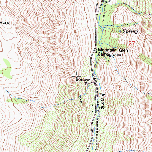 Topographic Map of Waterfall Prospect, CA