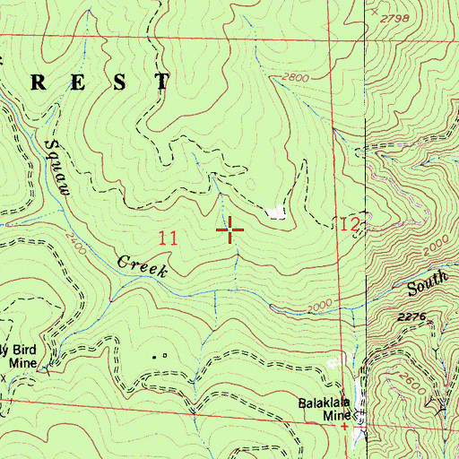 Topographic Map of Great Verde Prospect, CA