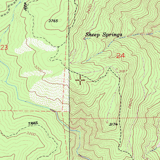 Topographic Map of King Copper Prospect, CA
