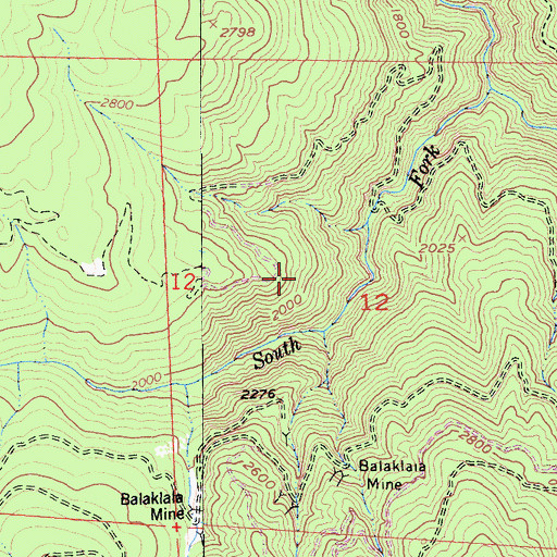 Topographic Map of Shasta King Mine, CA