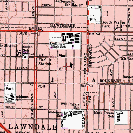 Topographic Map of The Church of Jesus Christ of Latter Day Saints, CA