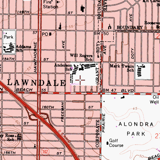 Topographic Map of Rogers-Anderson Park, CA