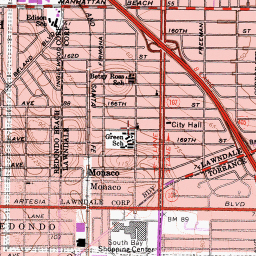 Topographic Map of The Wesleyan Church, CA