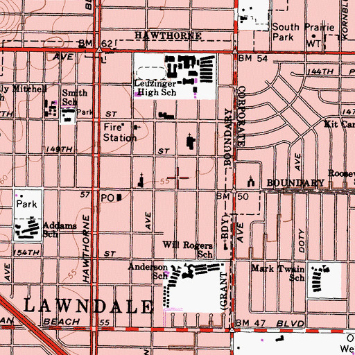 Topographic Map of Westside Korean Christian Church, CA