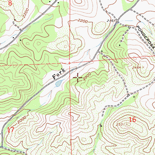 Topographic Map of Calaveras County, CA
