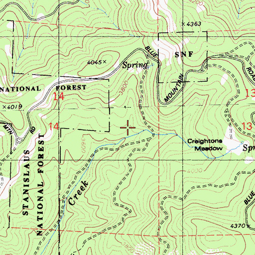 Topographic Map of Hackerdam Mine, CA