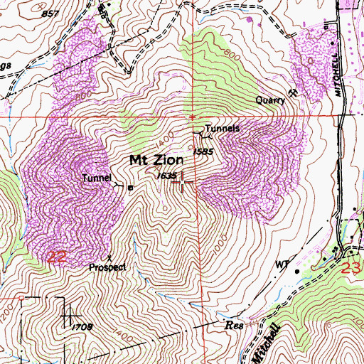 Topographic Map of Contra Costa County, CA