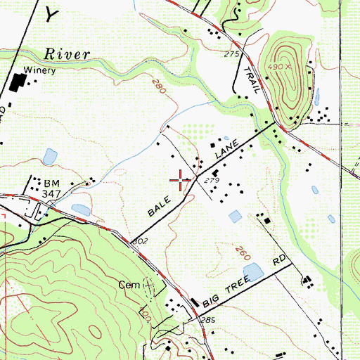 Topographic Map of Bale, CA