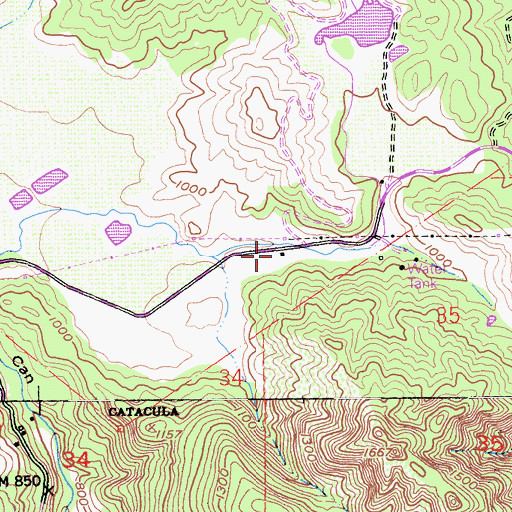 Topographic Map of Chiles Valley School (historical), CA