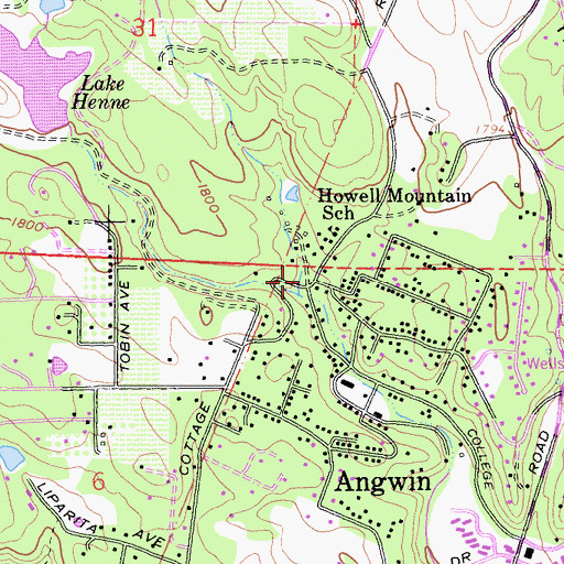Topographic Map of Howell Mountain, CA