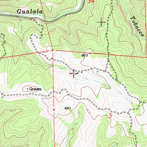 Topographic Map of Olson Ranch, CA