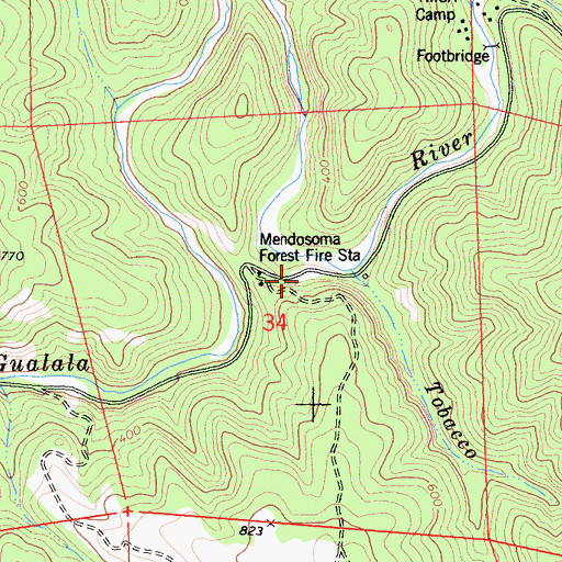 Topographic Map of Shingle Mill (historical), CA