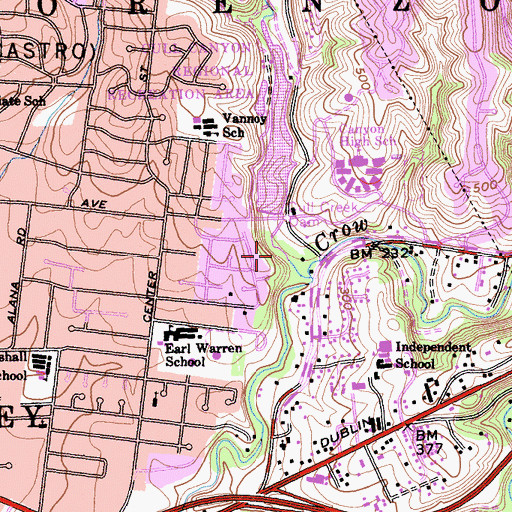 Topographic Map of Bay Trees Park, CA