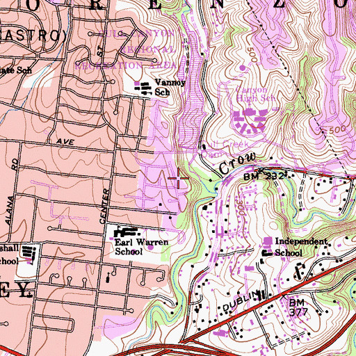 Topographic Map of Bay Trees Park, CA