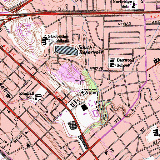 Topographic Map of Carlos Bee Park, CA
