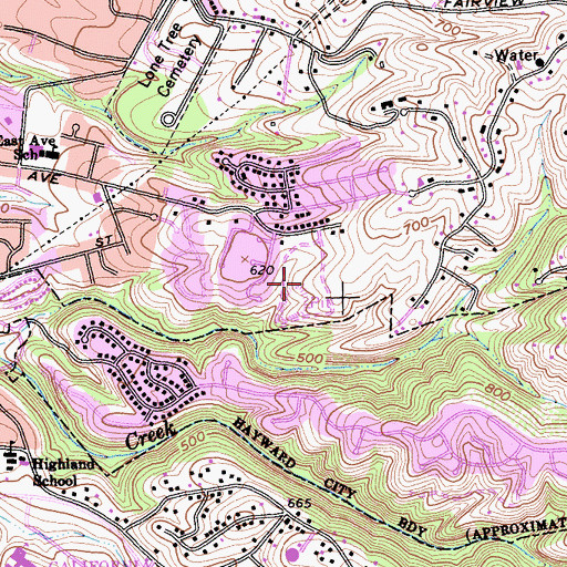 Topographic Map of East Avenue Park, CA