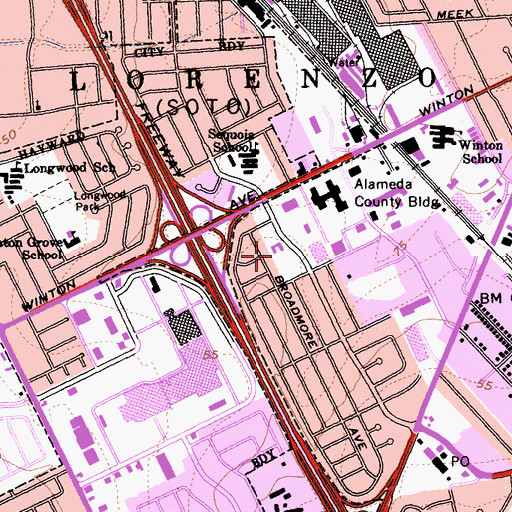 Topographic Map of Kenneth Birchfield Memorial Park, CA