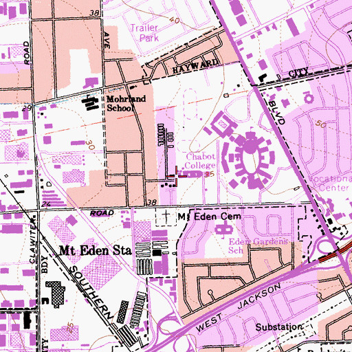 Topographic Map of Anthony W Ochoa Middle School, CA