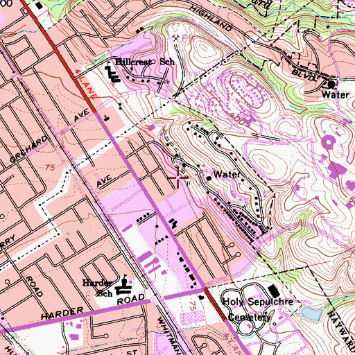 Topographic Map of Spring Grove Park, CA