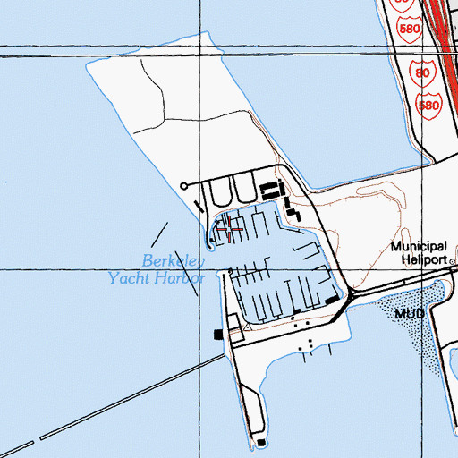 Topographic Map of Berkeley Marina, CA