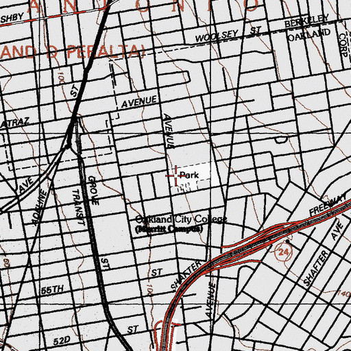 Topographic Map of Bushrod Park, CA