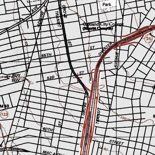 Topographic Map of Cancer Center Children's Hospital Oakland, CA