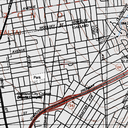 Topographic Map of Colby Park, CA