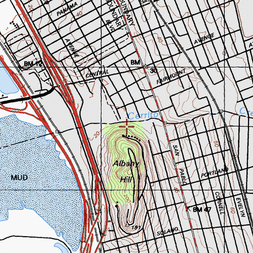 Topographic Map of Creekside Park, CA
