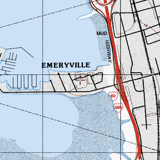 Topographic Map of Emeryville City Hall, CA
