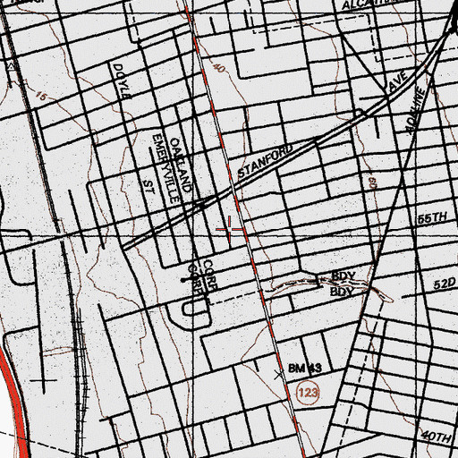 Topographic Map of Golden Gate Branch Oakland Public Library, CA