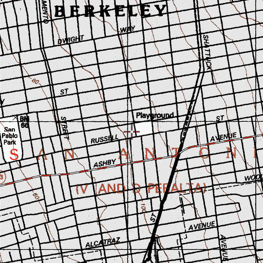 Topographic Map of Grove Playground, CA