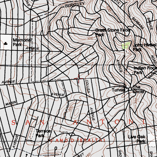 Topographic Map of Landscape Post Office, CA