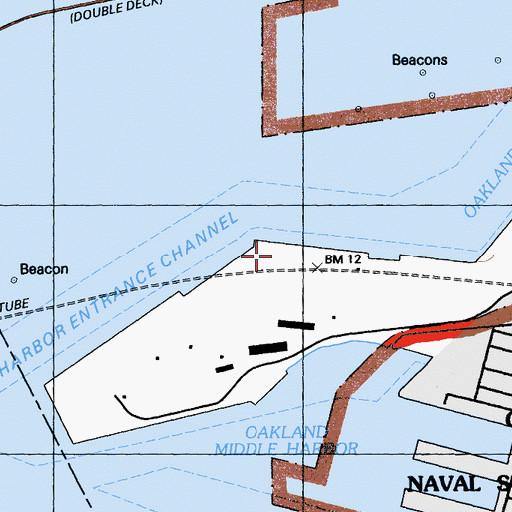 Topographic Map of Matson Terminal, CA