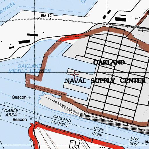 Topographic Map of Pier 4, CA