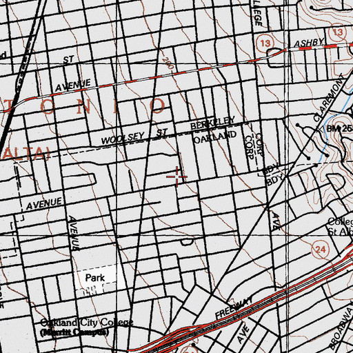 Topographic Map of Saint Augustine School (historical), CA