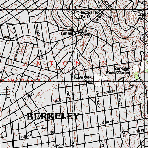 Topographic Map of School of the Madeleine, CA