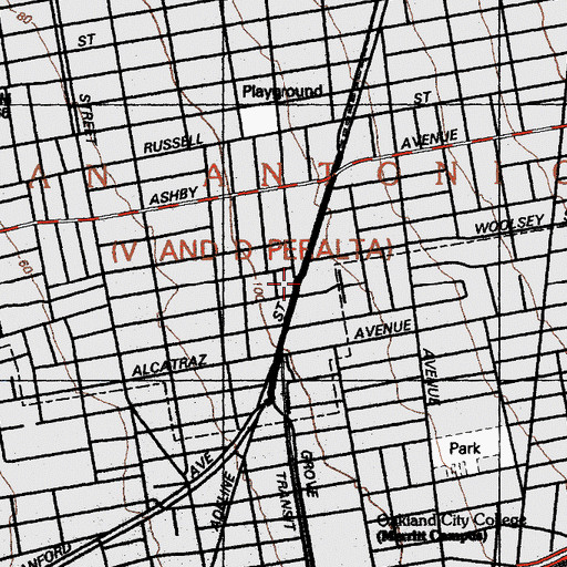 Topographic Map of South Berkeley Post Office, CA
