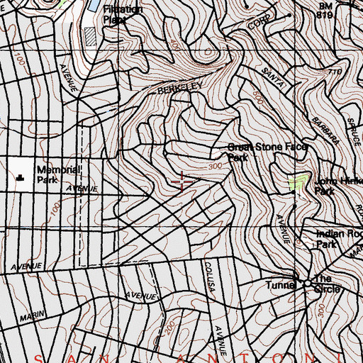 Topographic Map of Thousand Oaks, CA