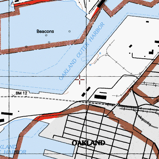Topographic Map of Transbay Container Terminal, CA