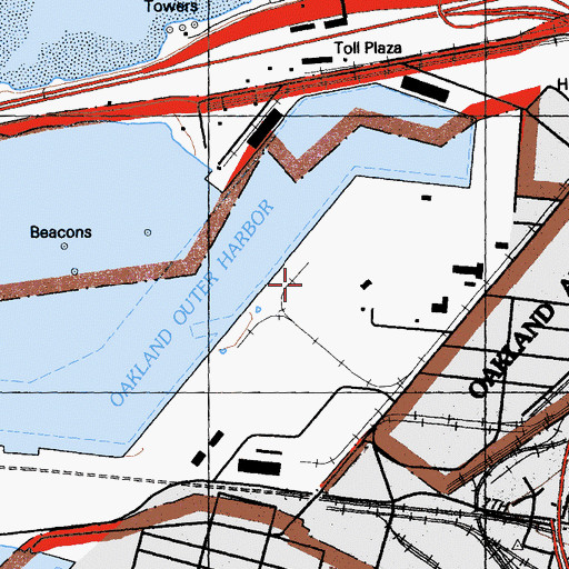 Topographic Map of Yusen Terminal, CA