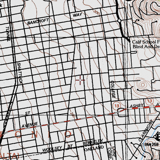 Topographic Map of Willard Park, CA