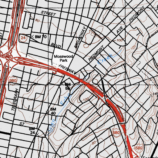 Topographic Map of Oak Glen Park, CA