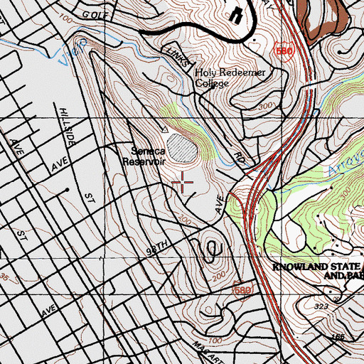 Topographic Map of Bishop O'Dowd High School, CA