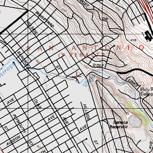 Topographic Map of Hope Academy, CA