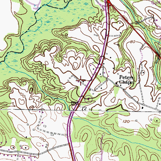 Topographic Map of Calvert Estates, MD
