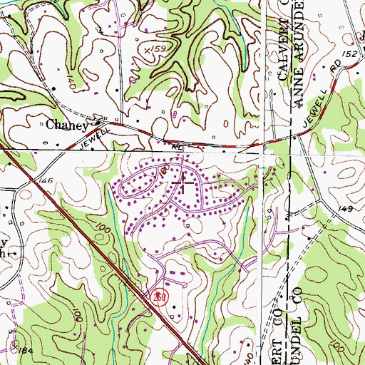 Topographic Map of Cavalier Country, MD