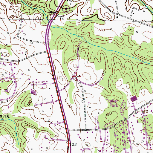 Topographic Map of Cedarwood, MD